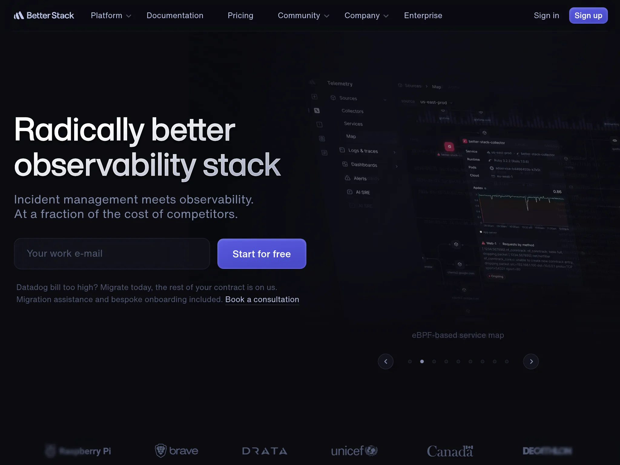Better Stack homepage