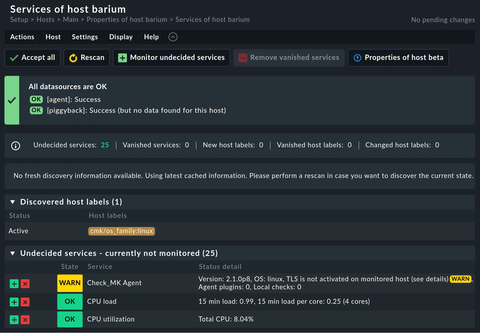 Checkmk dashboard