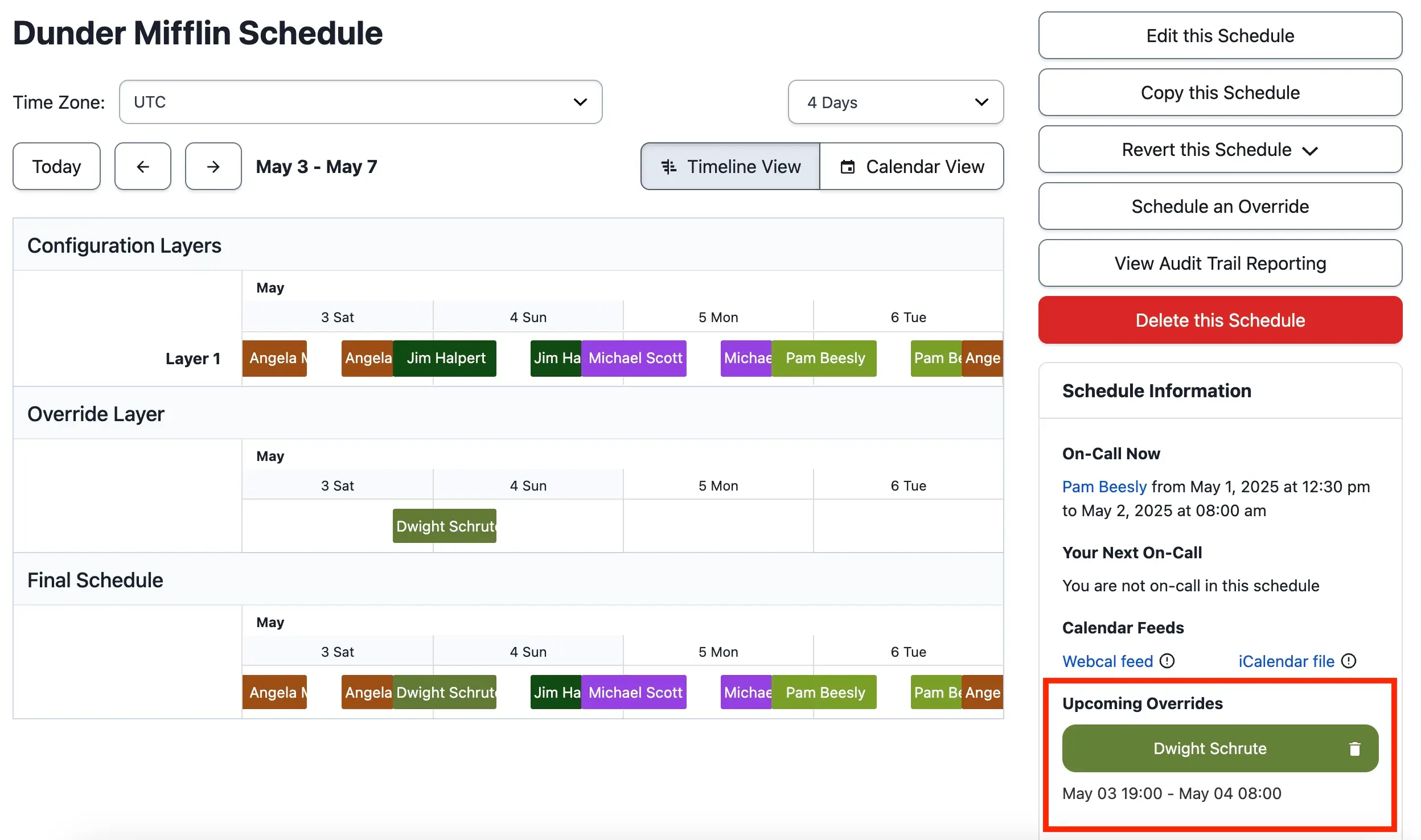 PagerDuty dashboard